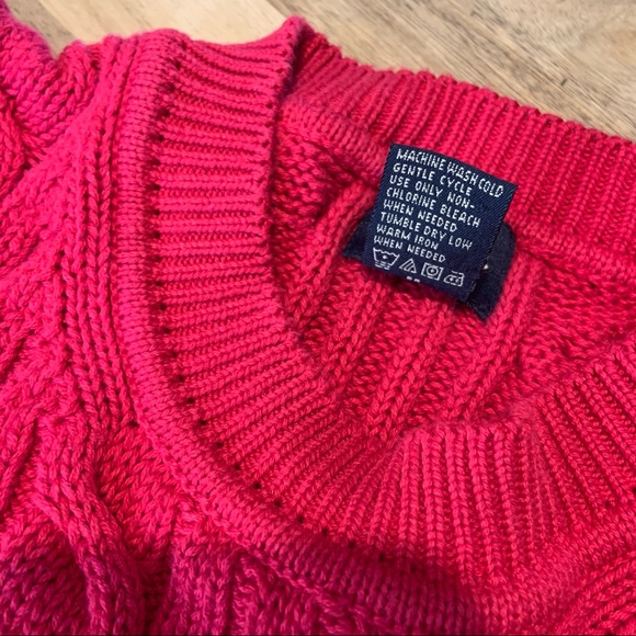 Vintage Dockers Heavyweight Red Cable Knit Sweater L - Picture 8 of 8